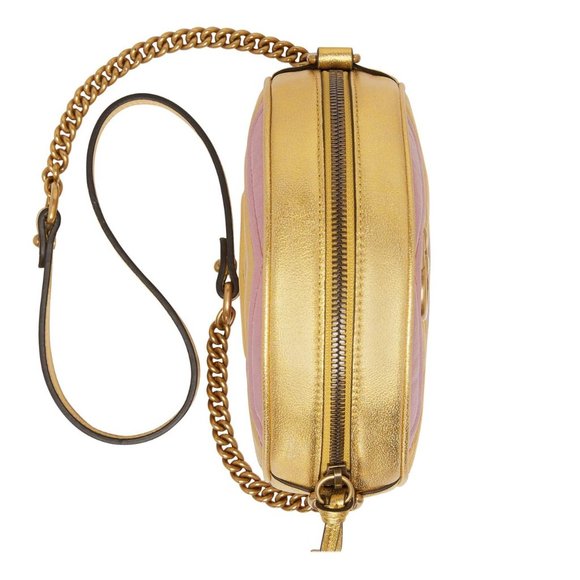 Gucci GG Mini Marmont Round Shoulder Bag in Yellow and Pink NEW WITH DUSTBAG - Picture 6 of 9